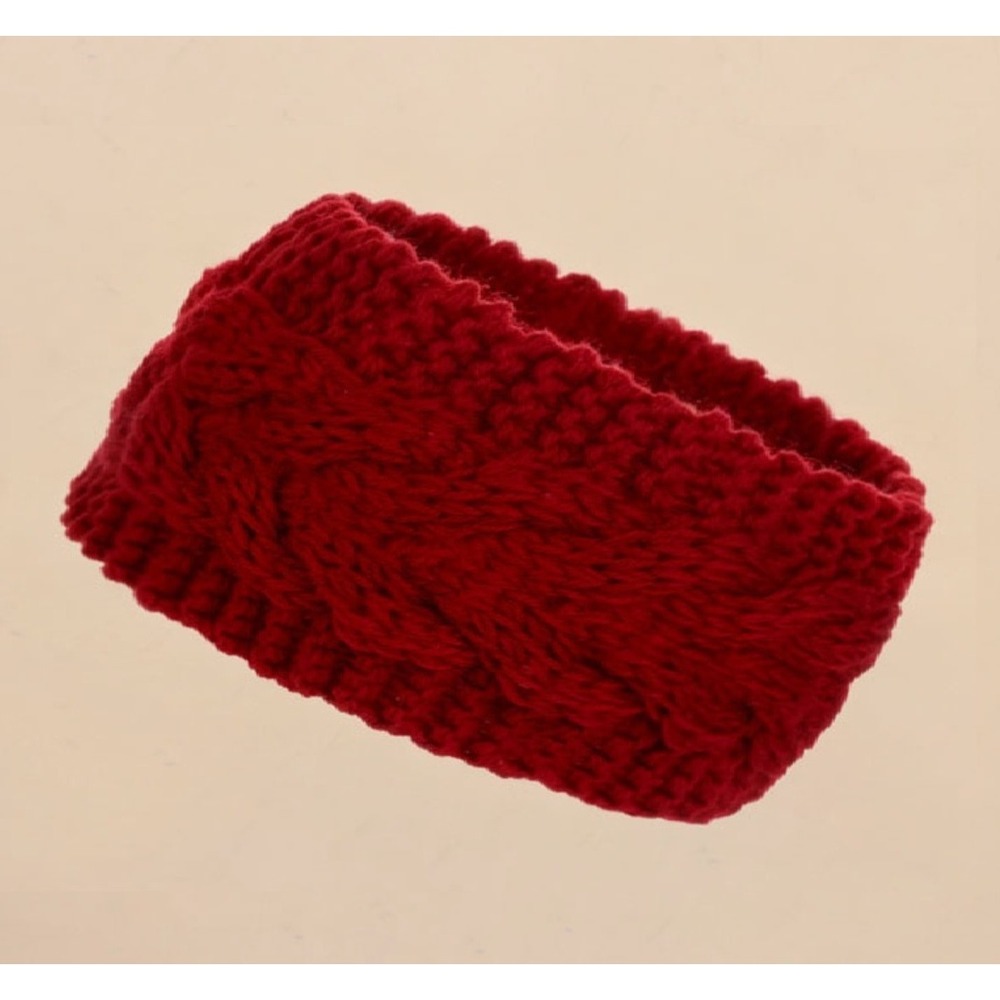 Zenana Headband Women OS Dark Red New Crochet Cable Knit Ear Warmer Wrap